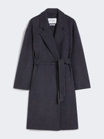Denim-effect wool coat