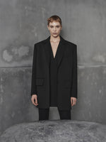 Oversized wool crêpe blazer