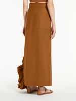 Flared skirt in cotton and silk