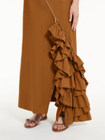 Flared skirt in cotton and silk