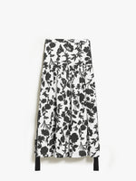 Long skirt in printed cotton satin