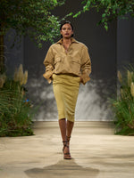 Cotton gabardine skirt