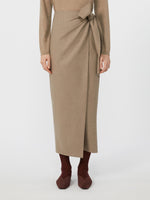 Long, stretch-cashmere skirt