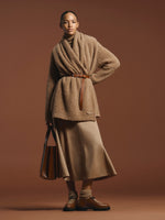 Camel flared skirt