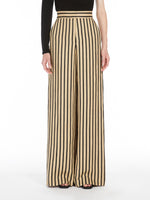 Striped linen and cotton trousers