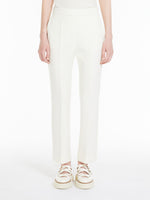 Wool crêpe ankle-length trousers