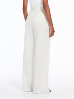 Wide trousers in pinstriped canvas