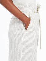 Wide trousers in pinstriped canvas