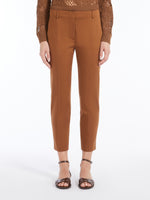 Stretch satin cropped trousers