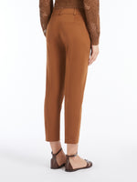 Stretch satin cropped trousers