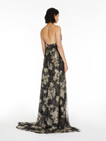 Printed chiffon bustier dress