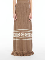 Wool and cashmere skirt with fringes