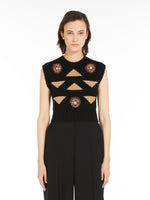 Wool and cashmere cropped waistcoat