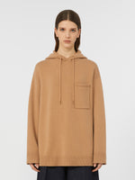 Wool and cashmere hooded sweatshirt