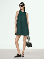 Flared technical mesh dress