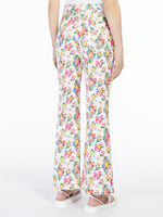 Flared printed cotton trousers