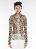 Printed tulle T-shirt