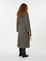 Wool tweed wrap coat