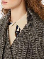 Wool tweed wrap coat