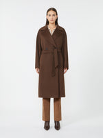 Double-breasted wool midi coat