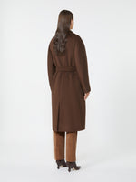 Double-breasted wool midi coat