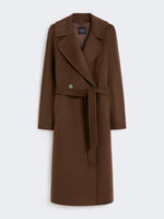 Double-breasted wool midi coat
