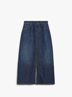 Cotton denim and linen skirt