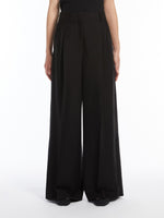 Viscose and linen wide trousers
