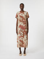 Printed silk T-shirt dress