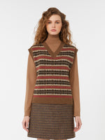 Wool and alpaca jacquard gilet