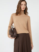 Wool and silk knit turtleneck
