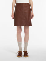 Nappa leather mini skirt