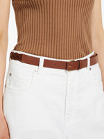 Woven leather belt