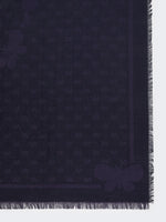 Jacquard-knit viscose and wool shawl