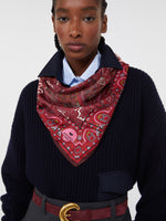 Printed silk twill scarf