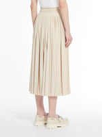 Pleated crepe jersey skirt
