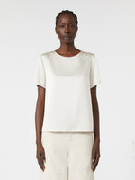 Satin and jersey T-shirt