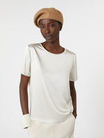 Satin and jersey T-shirt