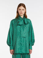 Silk blouse with collar sash