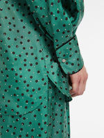Silk blouse with collar sash
