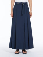 Pleated cotton poplin skirt