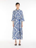 Printed silk shirt dress