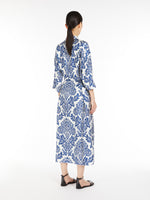 Printed silk shirt dress