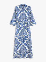 Printed silk shirt dress