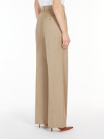 Wool twill wide-leg trousers