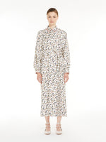 Printed silk shirt dress