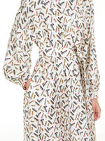 Printed silk shirt dress