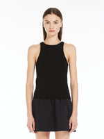 Halter neck top in vanisé wool