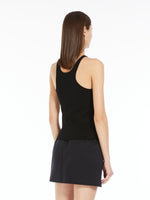 Halter neck top in vanisé wool