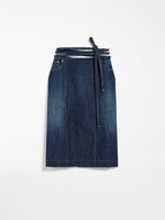 Denim wrap skirt